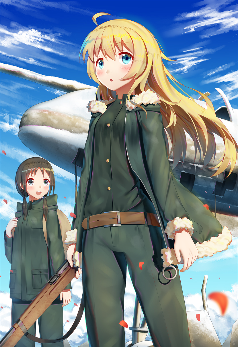 chito and yuuri (shoujo shuumatsu ryokou) drawn by ji_dao_ji
