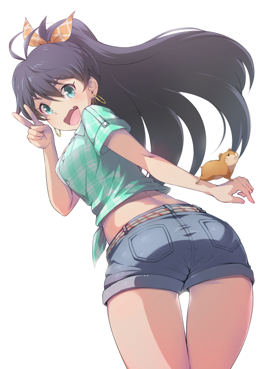 ganaha hibiki and hamuzou (idolmaster and 1 more) drawn by mikel_(4hands)
