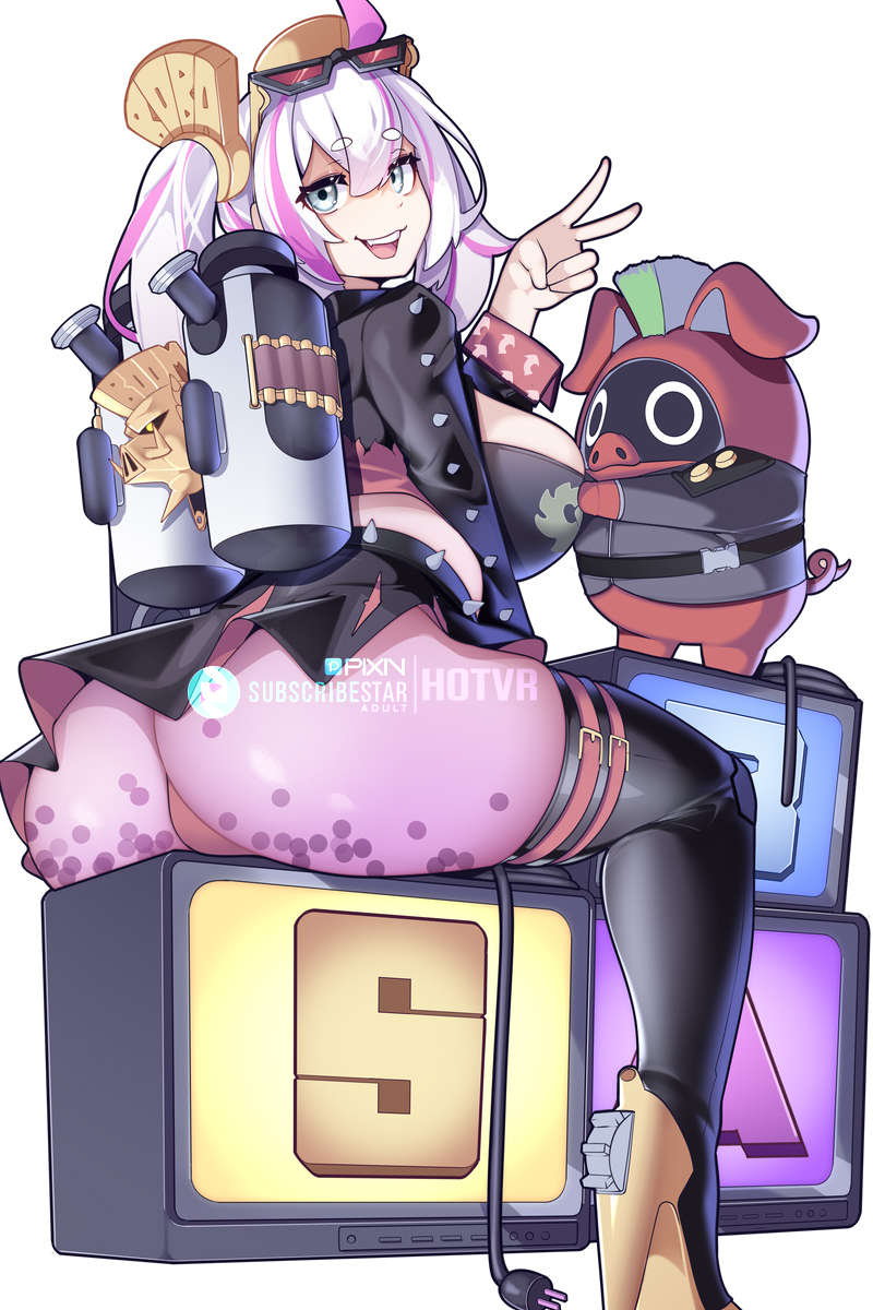 burnice white and red moccus (zenless zone zero) drawn by hot_vr