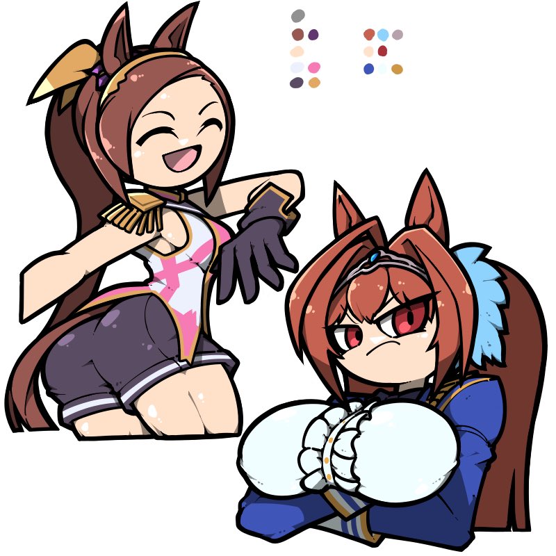 daiwa scarlet and sakura bakushin o (umamusume) drawn by name_omoitukan2