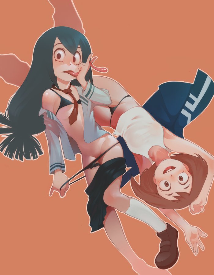 uraraka ochaco and asui tsuyu (boku no hero academia) drawn by simon_7617118