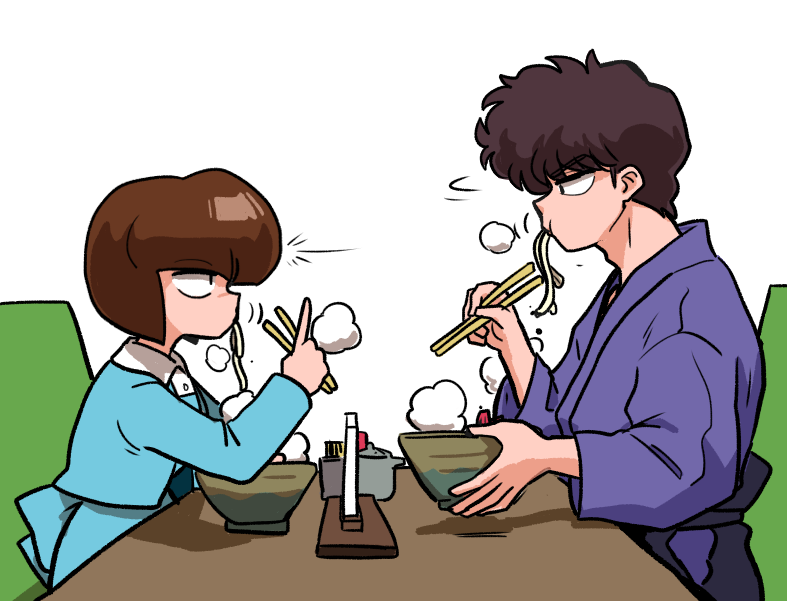 tendou nabiki and kunou tatewaki (ranma 1/2) drawn by wanta_(futoshi)