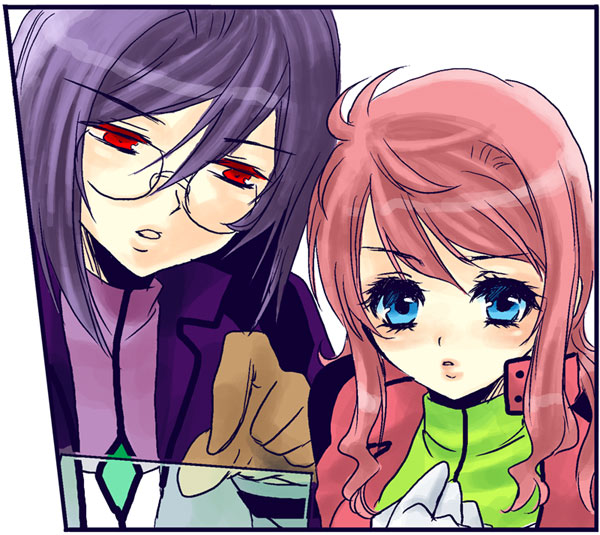 tieria erde and feldt grace (gundam and 1 more) drawn by kurosaki_kai