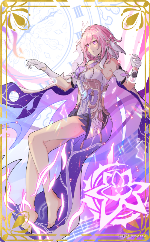 elysia (honkai and 1 more) drawn by ovosaki
