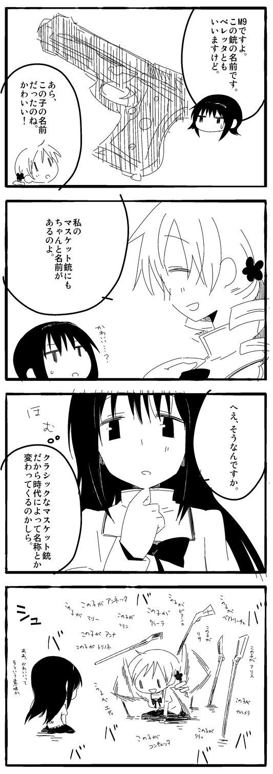 akemi homura and tomoe mami (mahou shoujo madoka magica) drawn by myama