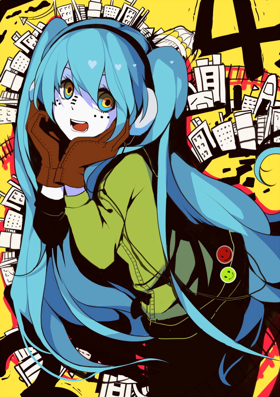 hatsune miku (vocaloid and 1 more) drawn by sheska_xue