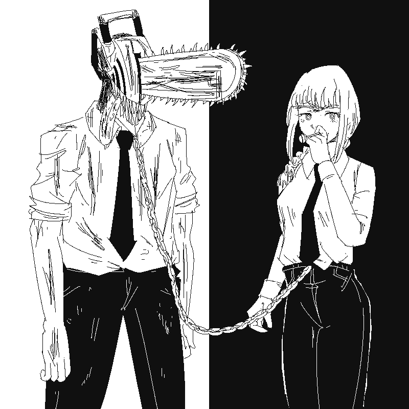 makima and denji (chainsaw man and 2 more) drawn by psicochurroz