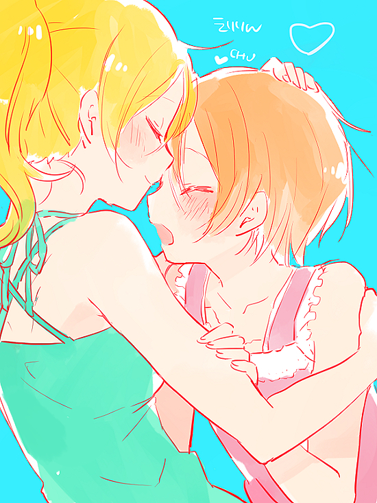 ayase eli and hoshizora rin (love live! and 1 more) drawn by kyokutsuki