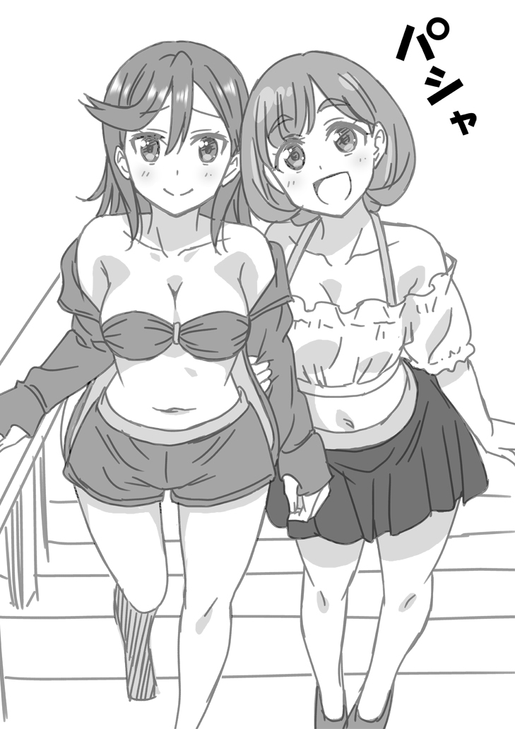 shibuya kanon and tang keke (love live! and 1 more) drawn by marugoshi_teppei