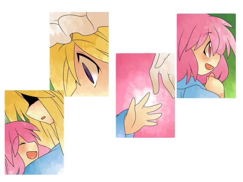 yakumo yukari and saigyouji yuyuko (touhou) drawn by hammer_(sunset_beach)