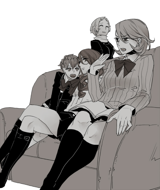 shiomi kotone, takeba yukari, kirijou mitsuru, and yamagishi fuuka (persona and 2 more) drawn by nanigashi_(xla009)