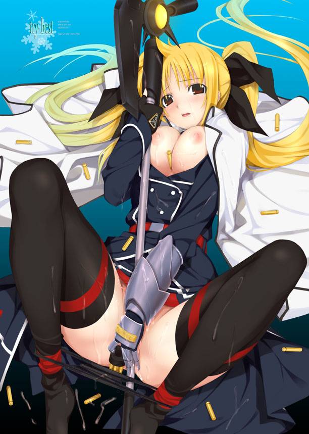 fate testarossa and bardiche (lyrical nanoha and 1 more) drawn by mikazuki_akira!