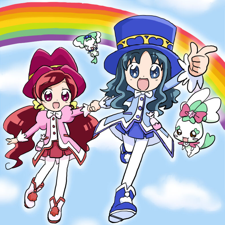 kurumi erika, hanasaki tsubomi, fine, rein, coffret, and 1 more (precure and 2 more) drawn by puni_(artist)