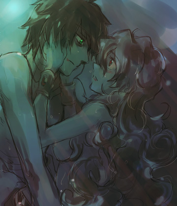 nia teppelin, simon, and garlock simon (tengen toppa gurren lagann) drawn by taira_momen