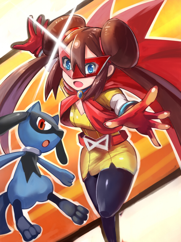 rosa, riolu, and the riolu girl (pokemon and 1 more) drawn by edobox