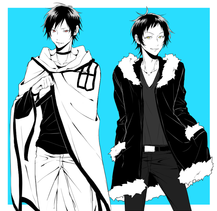 orihara izaya, kamiya hiroshi, and kamiya tsurugi (durarara!! and 1 more) drawn by fuka_(hk_nemo)