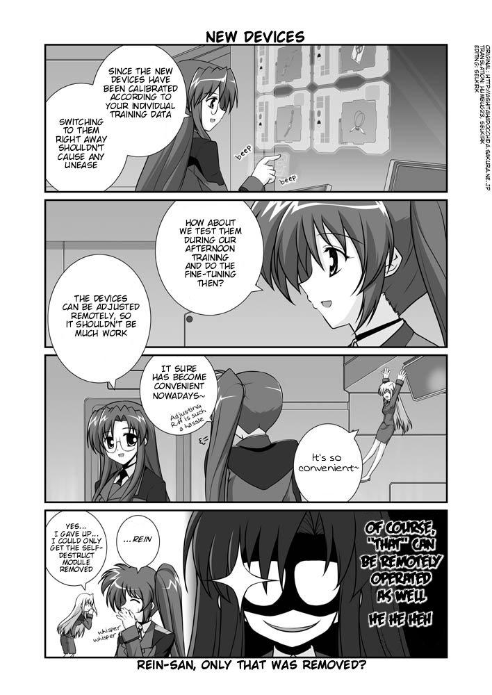 fate testarossa, takamachi nanoha, raising heart, subaru nakajima, reinforce zwei, and 2 more (lyrical nanoha and 1 more) drawn by mikage_takashi