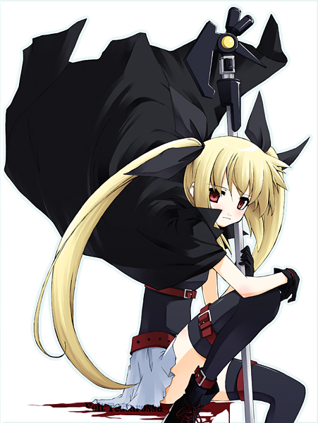 fate testarossa and bardiche (lyrical nanoha and 2 more) drawn by sakuraba_yuuki