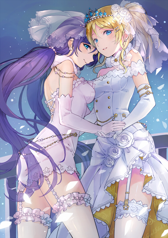 tojo nozomi and ayase eli (love live! and 2 more) drawn by rio.lw