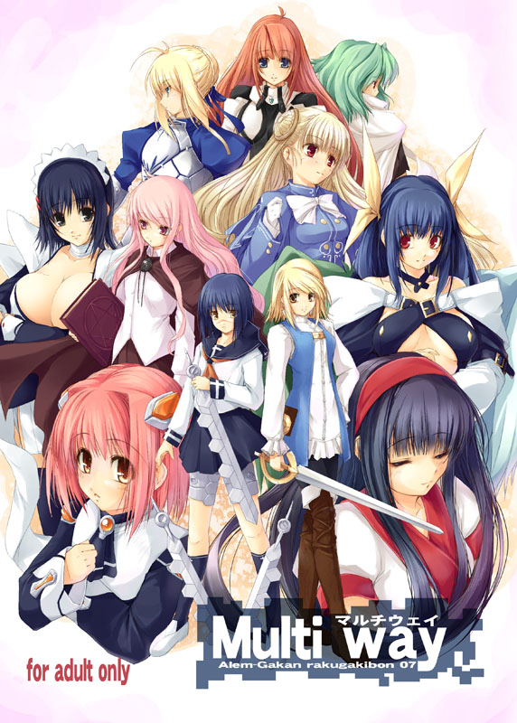 artoria pendragon, saber, dizzy, louise francoise le blanc de la valliere, iroha, and 7 more (fate and 10 more) drawn by kirishima_satoshi