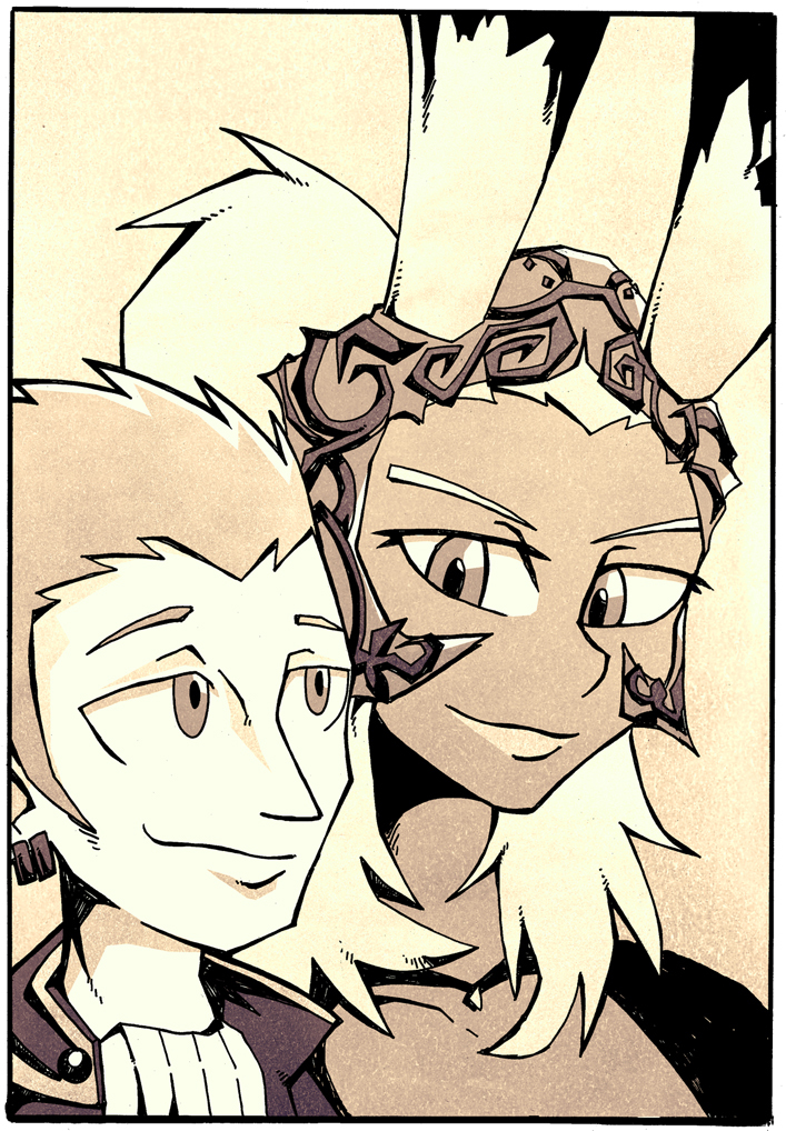 fran and balthier (final fantasy and 1 more) drawn by setz