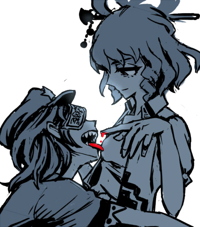 kaku seiga and miyako yoshika (touhou) drawn by meimaru_inuchiyo