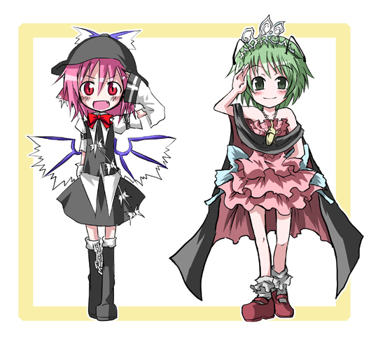 mystia lorelei, wriggle nightbug, and princess wriggle (touhou) drawn by kuroneko_no_toorimichi