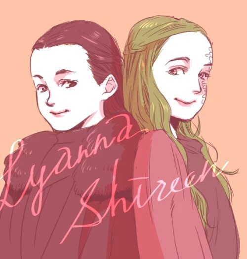 lyanna mormont and shireen baratheon (a song of ice and fire and 1 more) drawn by tattsun_(blue&hazel)