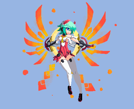 roro and gunvolt (under night in-birth and 2 more) drawn by aeonimitate