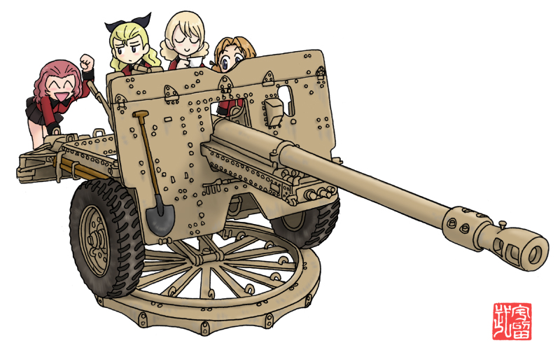 darjeeling, orange pekoe, rosehip, and assam (girls und panzer) drawn by m.wolverine