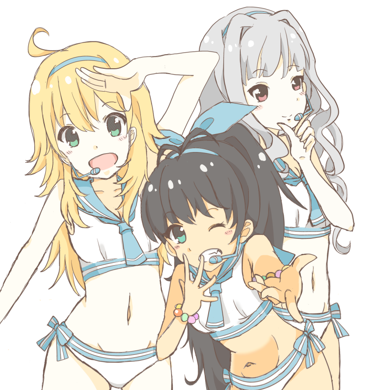 hoshii miki, shijou takane, and ganaha hibiki (idolmaster) drawn by yukiri1030