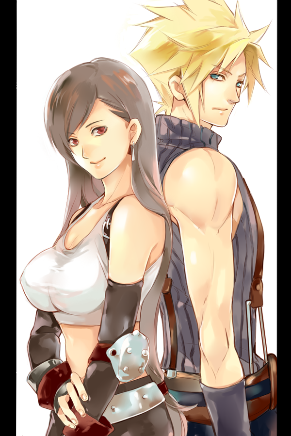 tifa lockhart and cloud strife (final fantasy and 1 more) drawn by tama_(tmfy5)