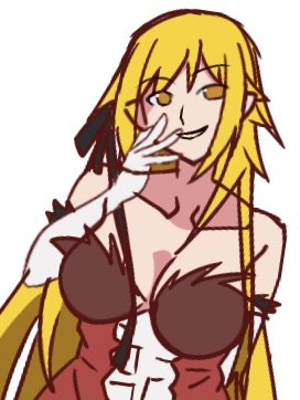 oshino shinobu and kiss-shot acerola-orion heart-under-blade (monogatari and 1 more) drawn by risator
