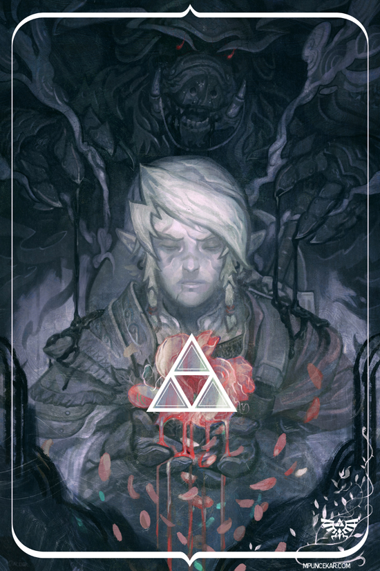 link and ganon (the legend of zelda) drawn by mike_puncekar