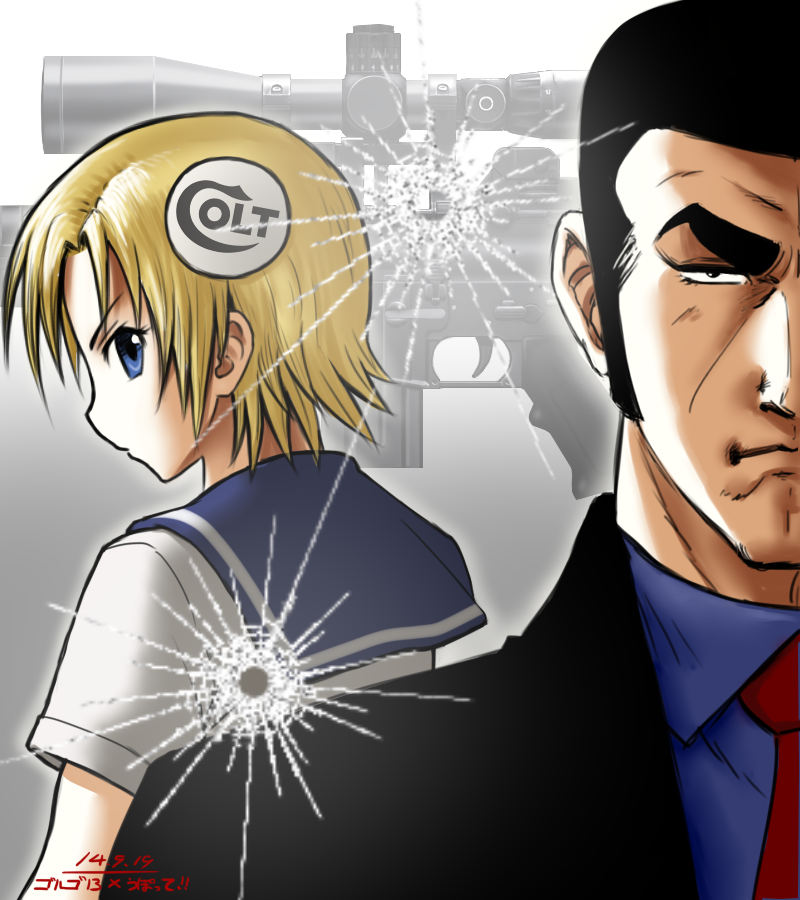 duke tougou and m16a4 (upotte!! and 1 more) drawn by taikyoku_tsurugi