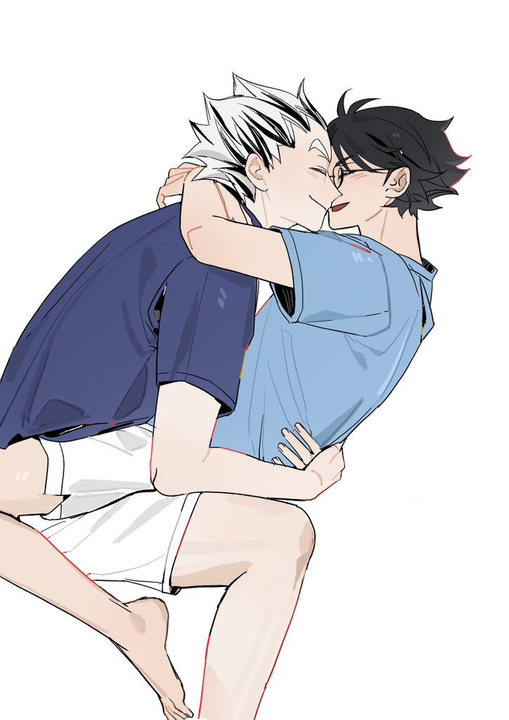 bokuto koutarou and akaashi keiji (haikyuu!!) drawn by eco6716