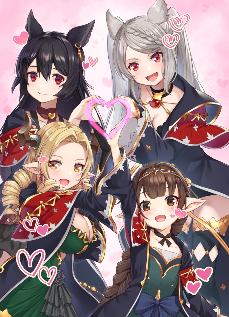 nier, fraux, maria theresa, and haaselia (granblue fantasy) drawn by uruha_(yw1109)