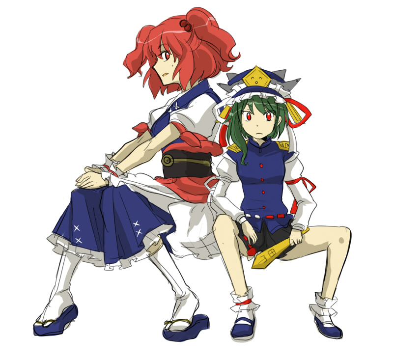 shiki eiki and onozuka komachi (touhou) drawn by ririvery