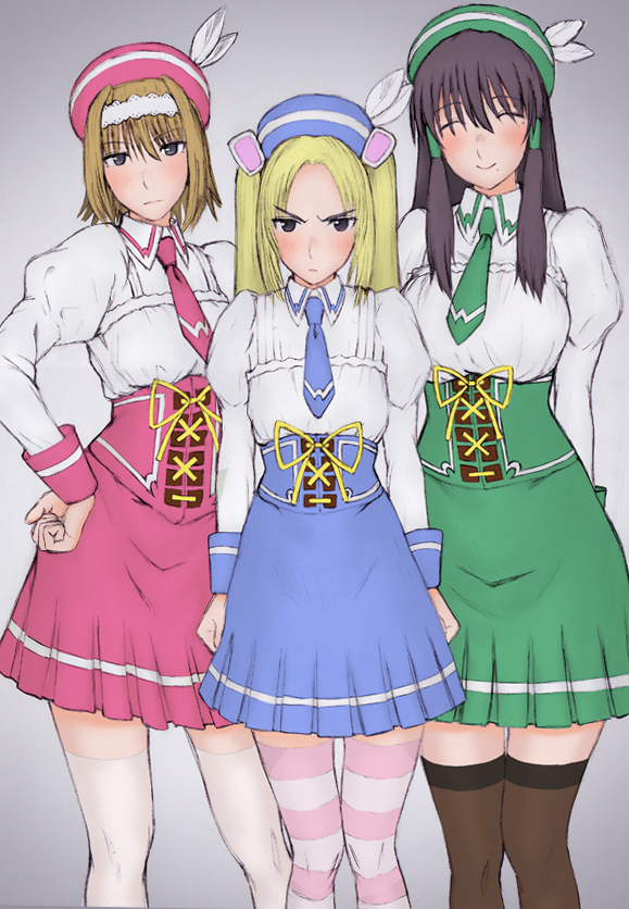 ogiue chika, ohno kanako, and kasukabe saki (genshiken) drawn by ponte_(0215-0215)