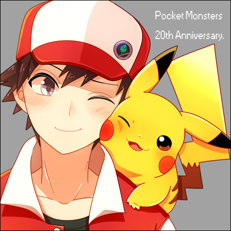 pikachu and red (pokemon and 1 more) drawn by himari_g_(sr)