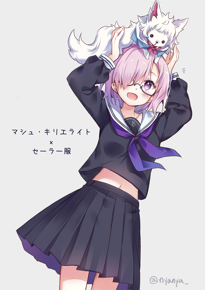 mash kyrielight and fou (fate and 1 more) drawn by nyanya