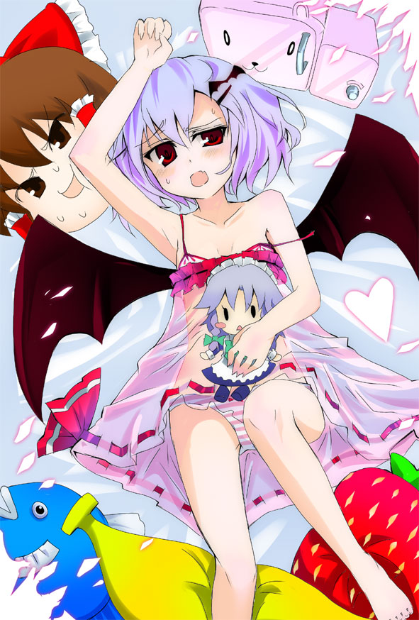 hakurei reimu, remilia scarlet, and izayoi sakuya (touhou) drawn by gotyou