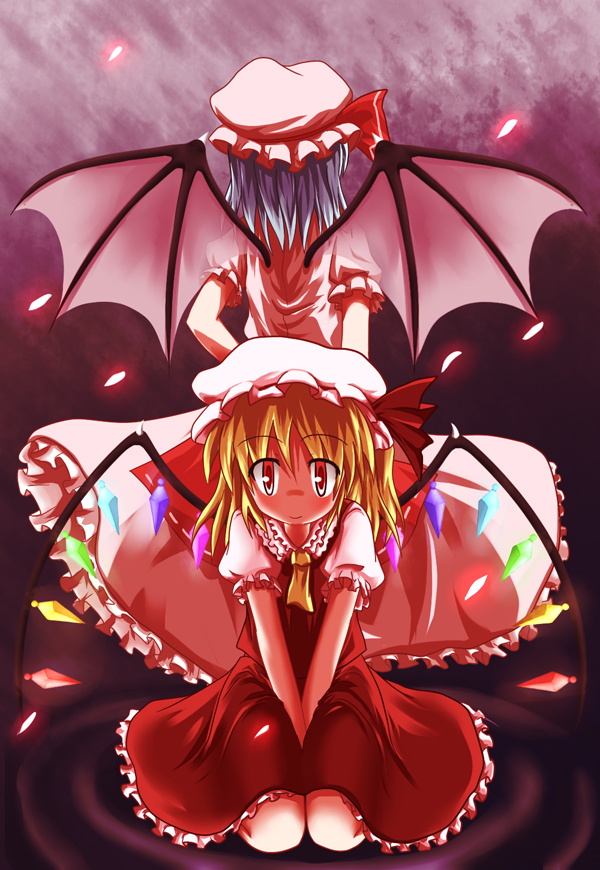 remilia scarlet and flandre scarlet (touhou) drawn by baerun