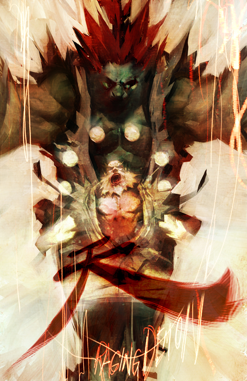 akuma and gouken (street fighter and 1 more) drawn by arnold_tsang and udon_entertainment