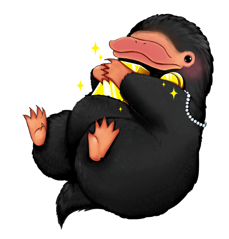 niffler (wizarding world and 1 more) drawn by skymomo_d