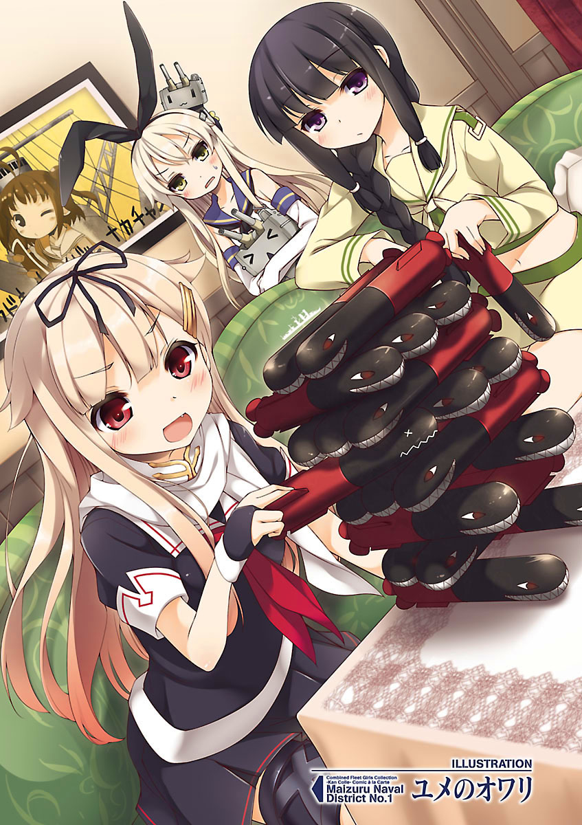 shimakaze, yuudachi, yuudachi kai ni, kitakami, rensouhou-chan, and 2 more (kantai collection) drawn by yume_no_owari
