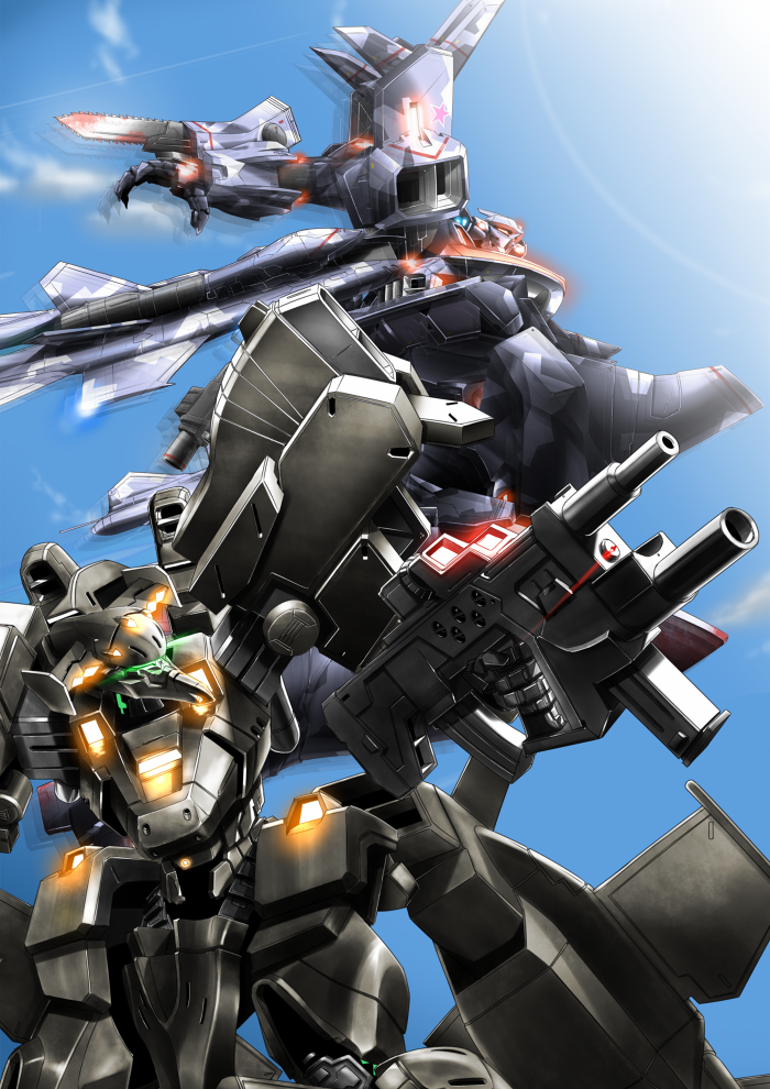 su-37 terminator and f-15 actv active eagle (muv-luv and 2 more) drawn by ryousan_gataki