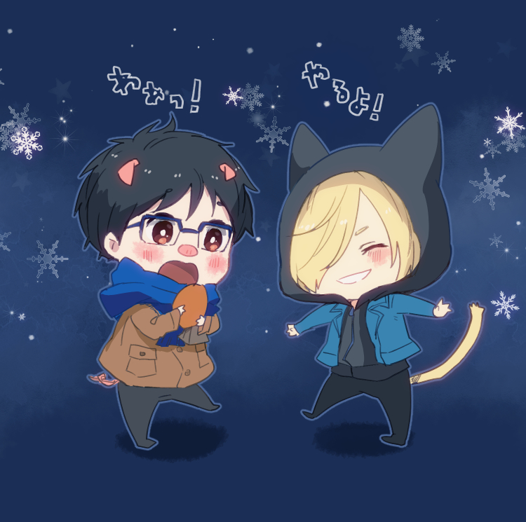 katsuki yuuri and yuri plisetsky (yuri!!! on ice) drawn by rayu