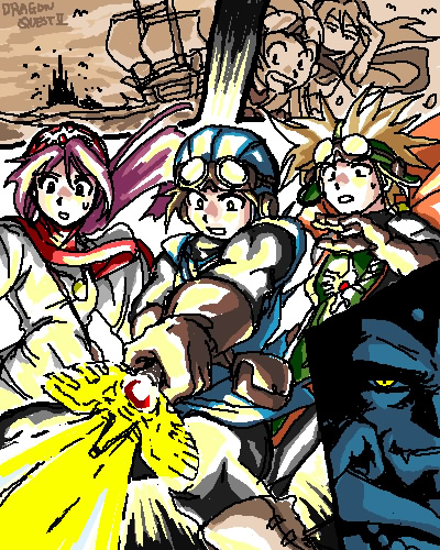 princess of moonbrook, prince of lorasia, prince of samantoria, and hargon (dragon quest and 1 more) drawn by hanbu_hantarou