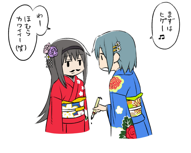 akemi homura and miki sayaka (mahou shoujo madoka magica) drawn by oda_takayuki